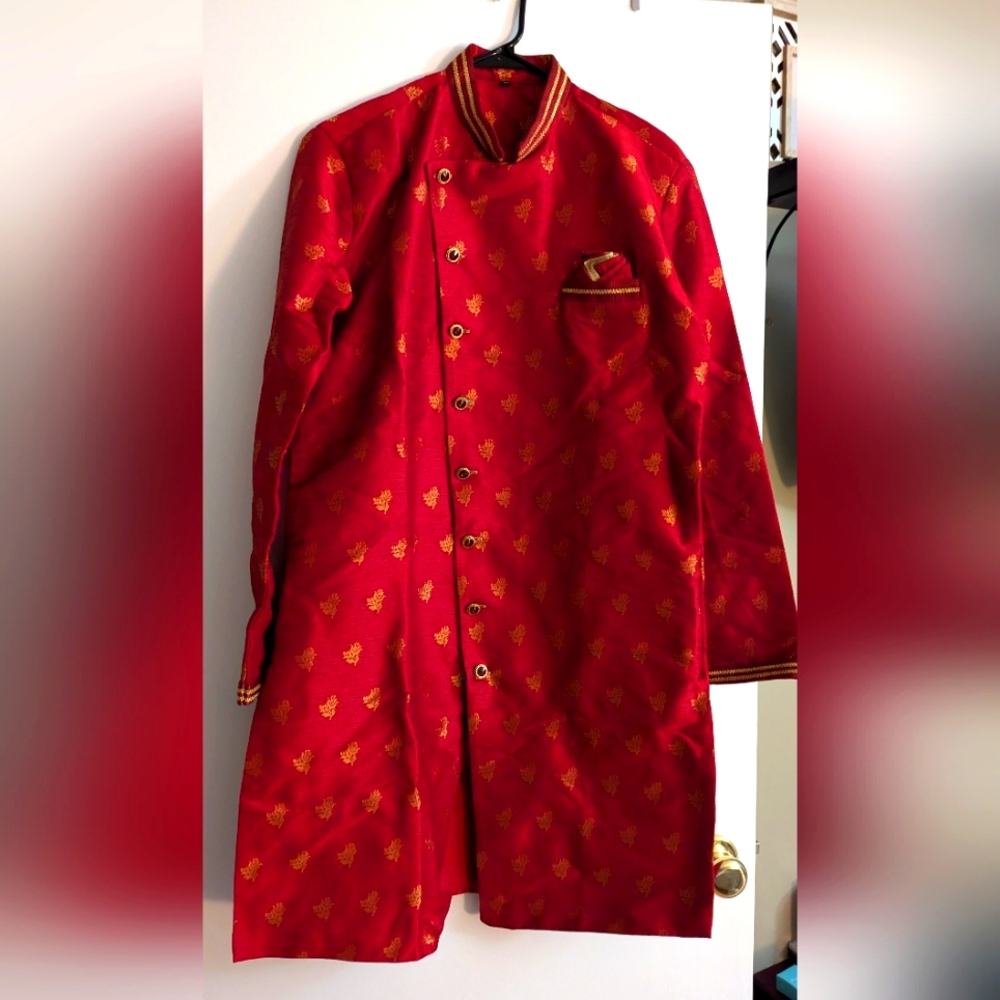 Solid color kurta jacket set
